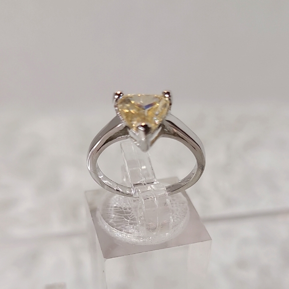 Moissanite 2.30 Carat Trillium Cut Candlelight Solitare Ring